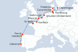 Itinéraire croisière Azamara au départ de Lisbonne