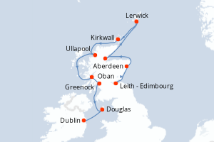 Itinéraire croisière Azamara au départ de Leith - Edimbourg