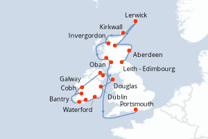 Itinéraire croisière Azamara au départ de Leith - Edimbourg