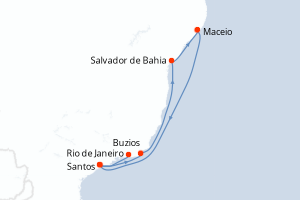 Itinéraire croisière MSC Croisières au départ de Santos