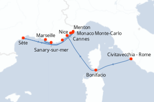 Itinéraire croisière Azamara au départ de Civitavecchia - Rome