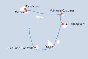 Itinéraire croisière Variety Cruises au départ de Palmeira (Cap vert)