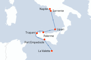 Itinéraire croisière Variety Cruises au départ de La Valette