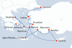 Itinéraire croisière Explora Journeys au départ de Le Piree - Athenes