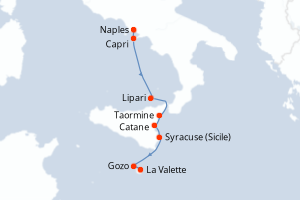 Itinéraire croisière Variety Cruises au départ de Naples