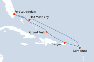 Itinéraire croisière Holland America Line au départ de Fort Lauderdale