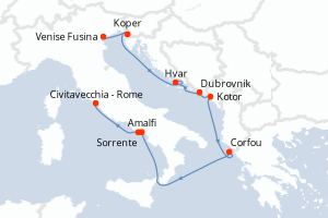 Itinéraire croisière Azamara au départ de Venise Fusina