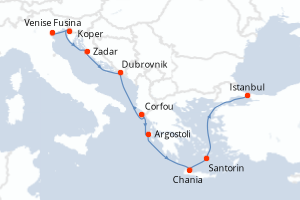 Itinéraire croisière Azamara au départ de Venise Fusina