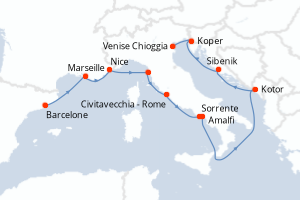 Itinéraire croisière Azamara au départ de Barcelone