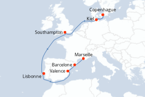 Itinéraire croisière MSC Croisières au départ de Kiel