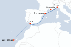 Itinéraire croisière Costa Croisières au départ de Marseille