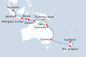 Itinéraire croisière Oceania Cruises au départ de Auckland