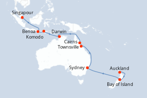 Itinéraire croisière Oceania Cruises au départ de Auckland