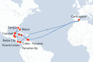 Itinéraire croisière Oceania Cruises au départ de Tampa