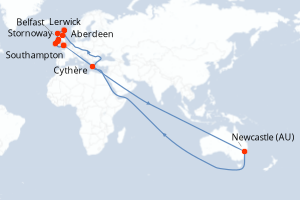 Itinéraire croisière Oceania Cruises au départ de Southampton