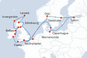 Itinéraire croisière Oceania Cruises au départ de Southampton