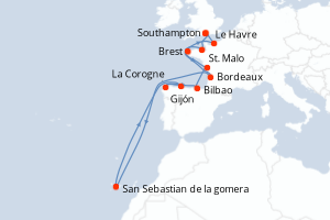 Itinéraire croisière Oceania Cruises au départ de Southampton