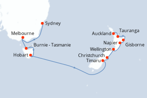 Itinéraire croisière Oceania Cruises au départ de Sydney