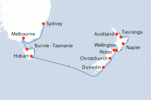 Itinéraire croisière Oceania Cruises au départ de Sydney