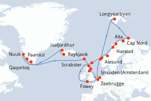 Itinéraire croisière Oceania Cruises au départ de Reykjavik