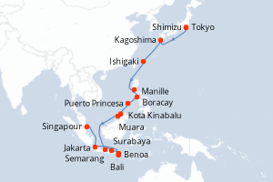 Itinéraire croisière Oceania Cruises au départ de Tokyo