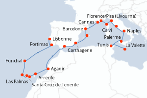 Itinéraire croisière Oceania Cruises au départ de La Valette