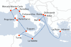 Itinéraire croisière Oceania Cruises au départ de Le Piree - Athenes