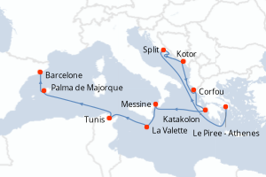 Itinéraire croisière Oceania Cruises au départ de Le Piree - Athenes