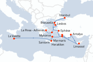 Itinéraire croisière Oceania Cruises au départ de Le Piree - Athenes