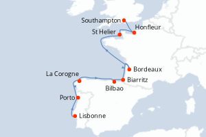 Itinéraire croisière Oceania Cruises au départ de Lisbonne