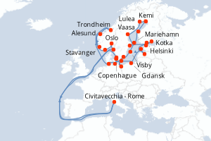 Itinéraire croisière Oceania Cruises au départ de Copenhague