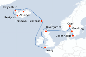 Itinéraire croisière Oceania Cruises au départ de Copenhague