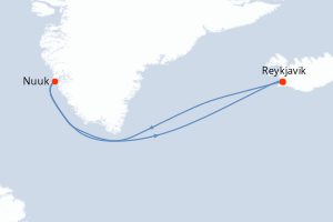 Itinéraire croisière Quark Expeditions au départ de Reykjavik