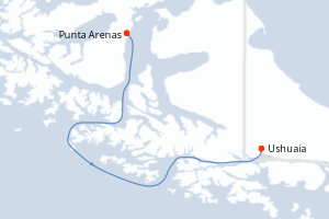 Itinéraire croisière Quark Expeditions au départ de Punta Arenas