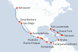 Itinéraire croisière Holland America Line au départ de Vancouver