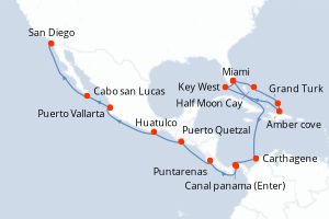 Itinéraire croisière Holland America Line au départ de Miami