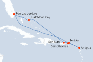 Itinéraire croisière Holland America Line au départ de Fort Lauderdale