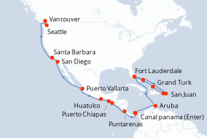 Itinéraire croisière Holland America Line au départ de Seattle