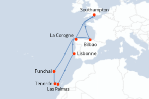 Itinéraire croisière Royal Caribbean au départ de Southampton