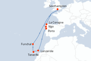 Itinéraire croisière Celebrity Cruises au départ de Southampton