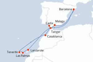 Itinéraire croisière Celebrity Cruises au départ de Barcelone