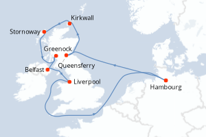 Itinéraire croisière MSC Croisières au départ de Hambourg