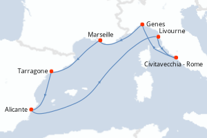 Itinéraire croisière MSC Croisières au départ de Marseille