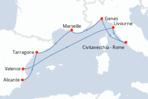 Itinéraire croisière MSC Croisières au départ de Valence