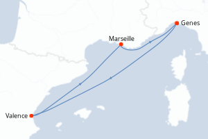 Itinéraire croisière MSC Croisières au départ de Genes