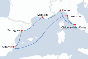 Itinéraire croisière MSC Croisières au départ de Genes