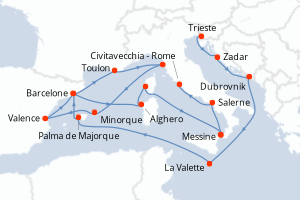 Itinéraire croisière Cunard au départ de Trieste