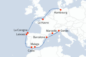 Itinéraire croisière Costa Croisières au départ de Marseille