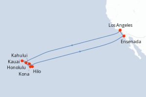 Itinéraire croisière Seabourn Cruise Line au départ de Los Angeles