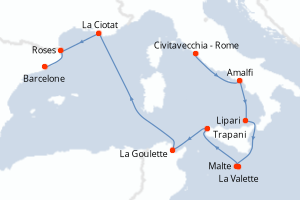 Itinéraire croisière Seabourn Cruise Line au départ de Civitavecchia - Rome